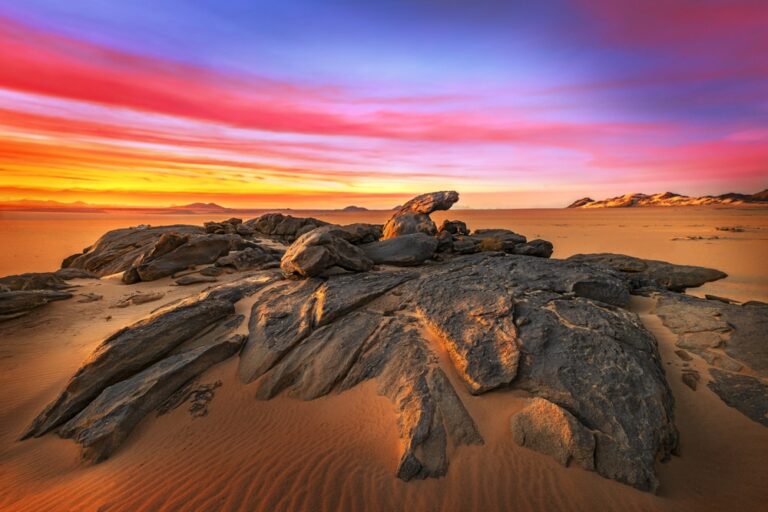 Tafidest,,Tamanrasset,,Algeria,,Sunset,In,Desertscape